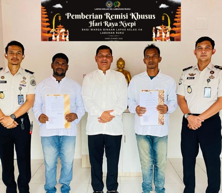 Remisi Nyepi di Lapas Labuhan Ruku: Dua Warga Binaan Dapat Pengurangan Masa Hukuman.