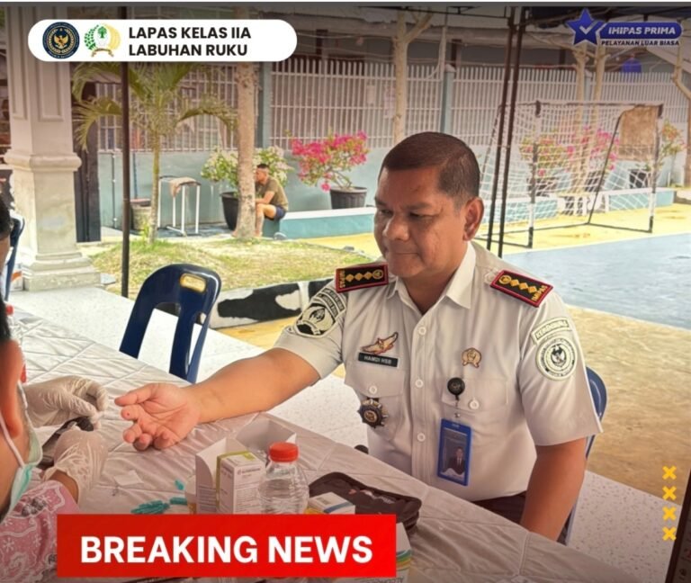 Lapas Labuhan Ruku Gandeng Dinkes Batu Bara, Puluhan WBP dan Petugas Jalani Cek Kesehatan Gratis