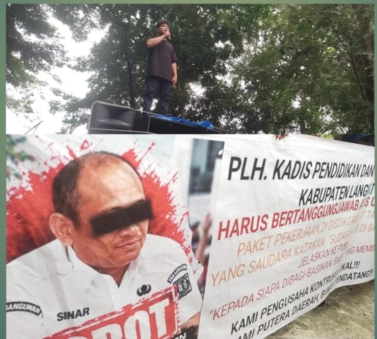 Pengusaha Kontruksi Lokal Bersama PERMADA Turun ke Jalan, Desak Bupati Copot Kadisdik Langkat